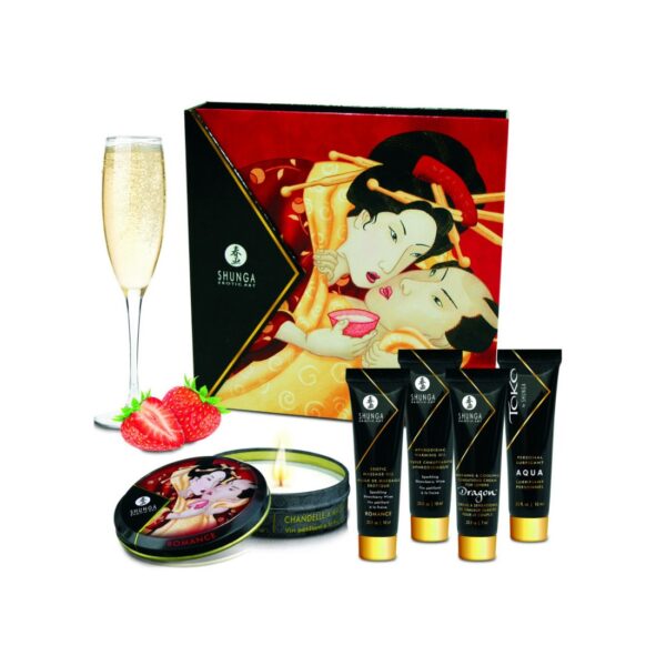 KIT EROTICO SECRETOS DE LA GEISHA Fresas con Champagne