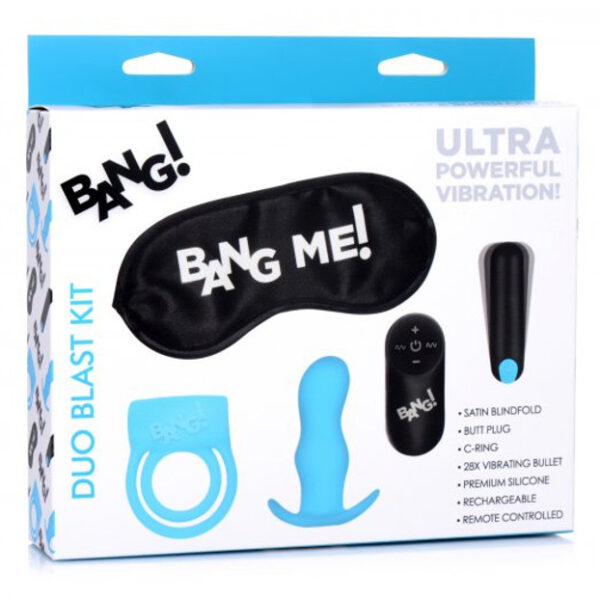 Duo Blast Remote Control Cock Ring and Butt Plug Vibe Kit ag578 packaged 21676