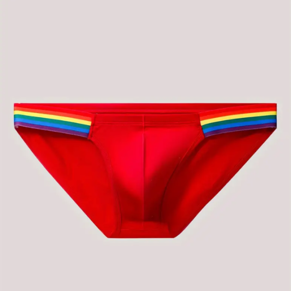 SLIP ROJO TIRAS ARCOIRIS
