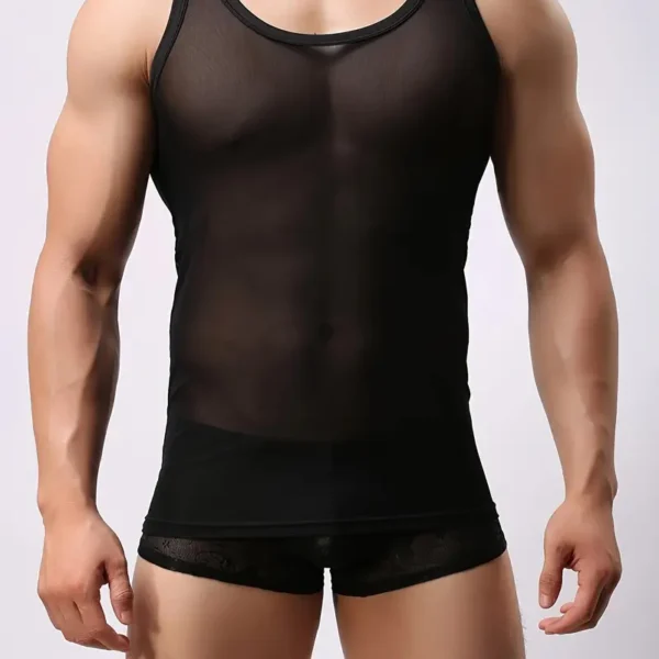 CAMISETA TRANSPARENTE ELASTICADA SIN MANGA TM