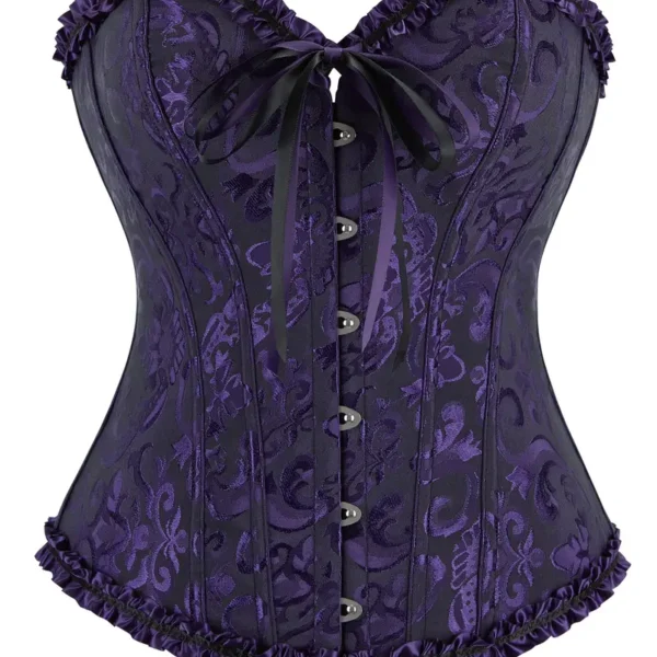 CORSET VICTORIANO MORADO/NEGRO